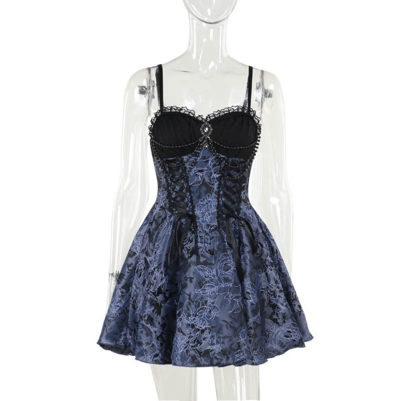 Dark Style Two-Tone Suspender Dress