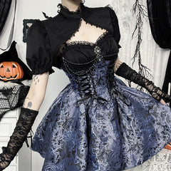 Dark Style Two-Tone Suspender Dress