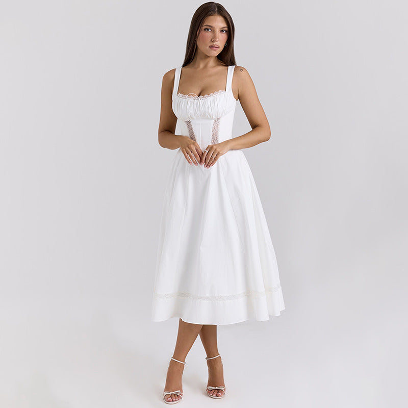A-Line Lace Panel Dress
