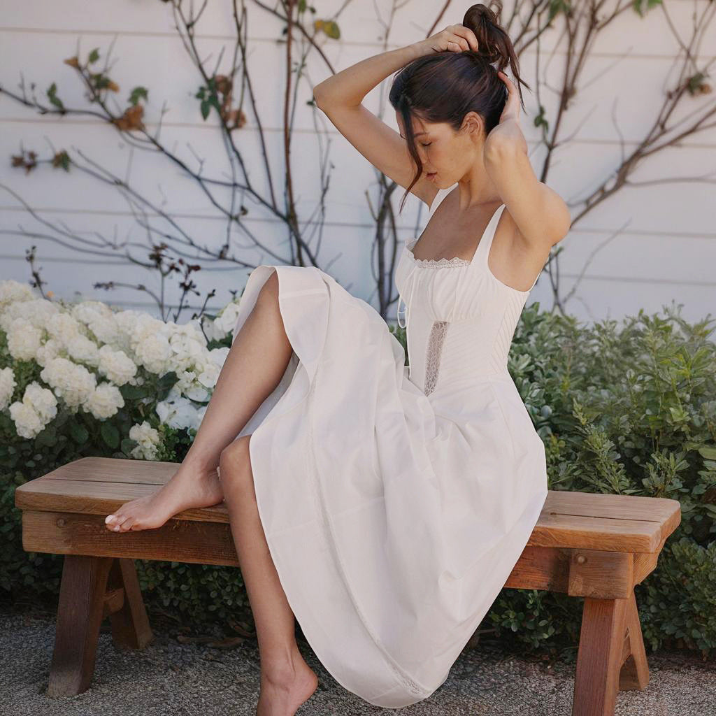 A-Line Lace Panel Dress