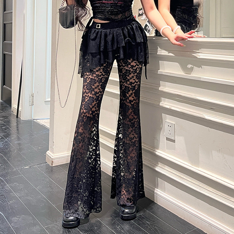 All-Match Irregular Faux Skirt Pants