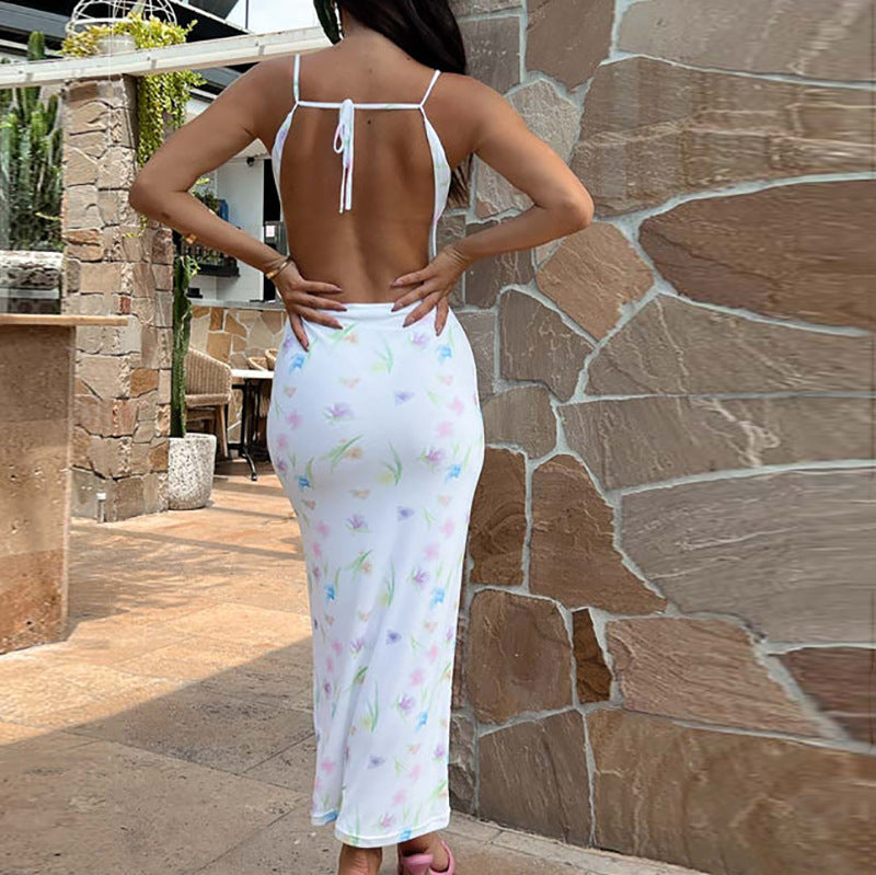 Sling Backpack Hip-Revealing Dress