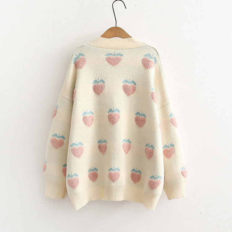 Strawberry Cardigan Sweater