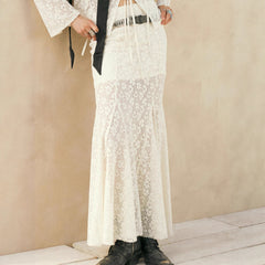 Chic jacquard hollow fishtail skirt