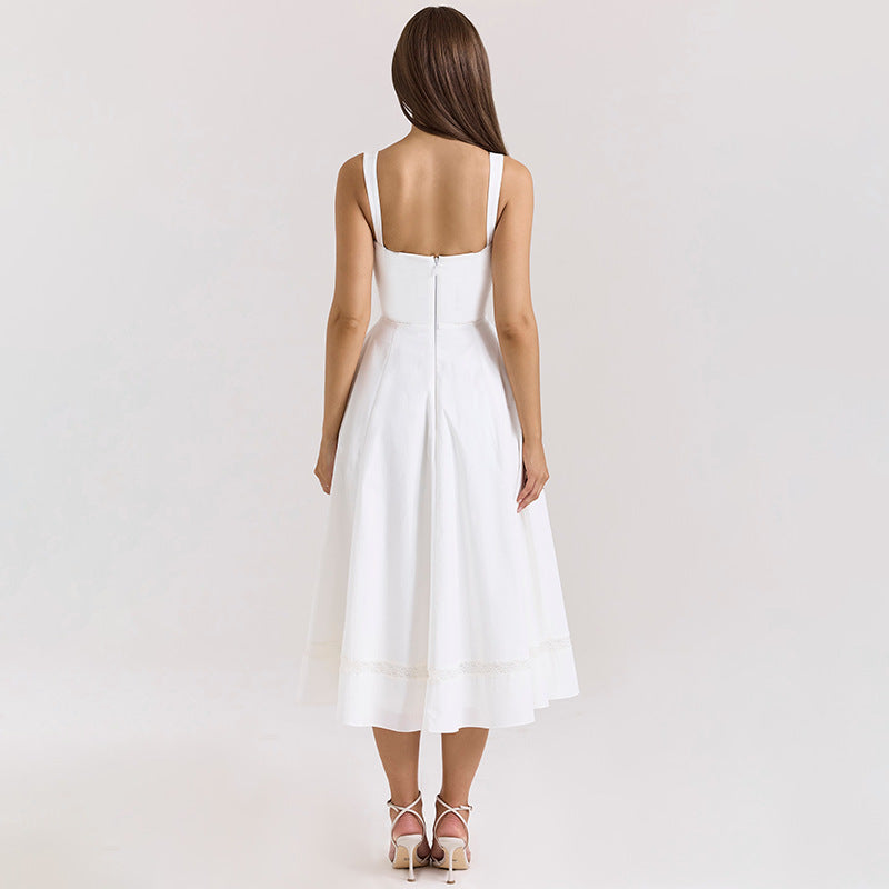 A-Line Lace Panel Dress