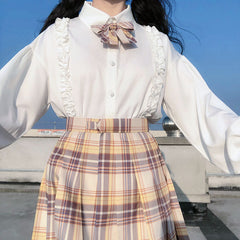 Lolita Shirt Pleated Skirt Set