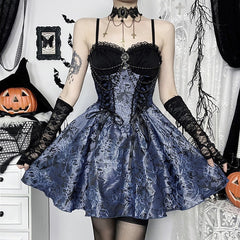 Dark Style Two-Tone Suspender Dress