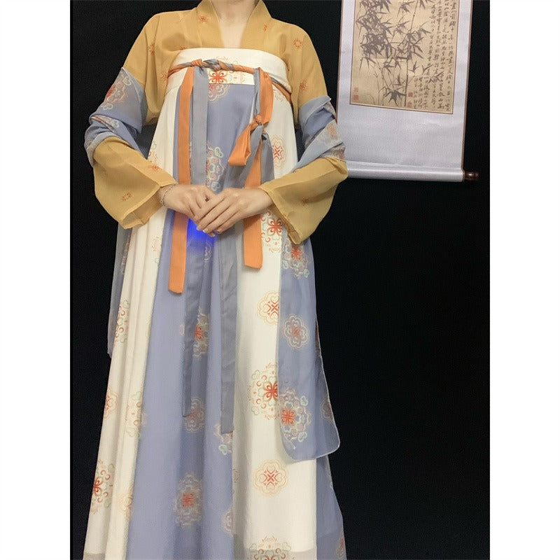 Han And Tang One-Piece Chest-Length Printed Dreen