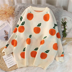 Orange Knitted Jumpers Sweater