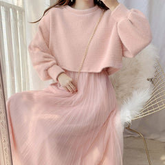 Pastel Sweater Dress Set