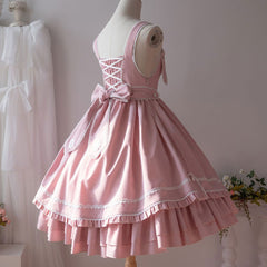 Pink Bow Strap Dress