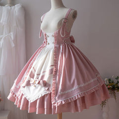 Pink Bow Strap Dress