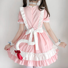 Pink Cat Lolita Maid Dress