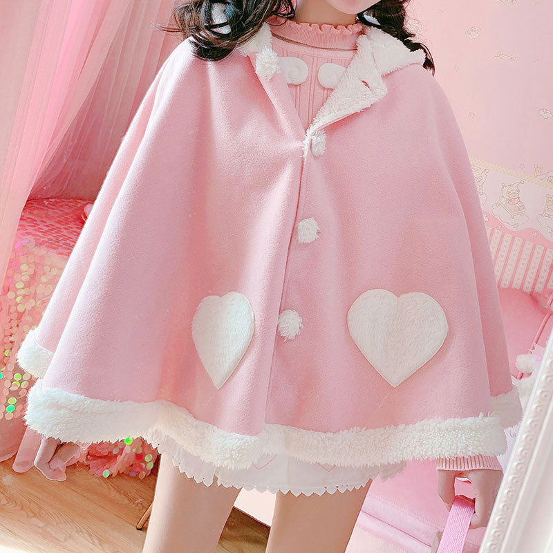 Pink Kawaii Wing Cape Coat