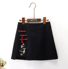 Pisces Fringed Sweatshirt Strap Skirt Set