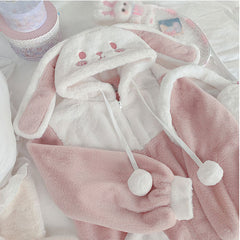 Plush Bunny Hoodie Coat