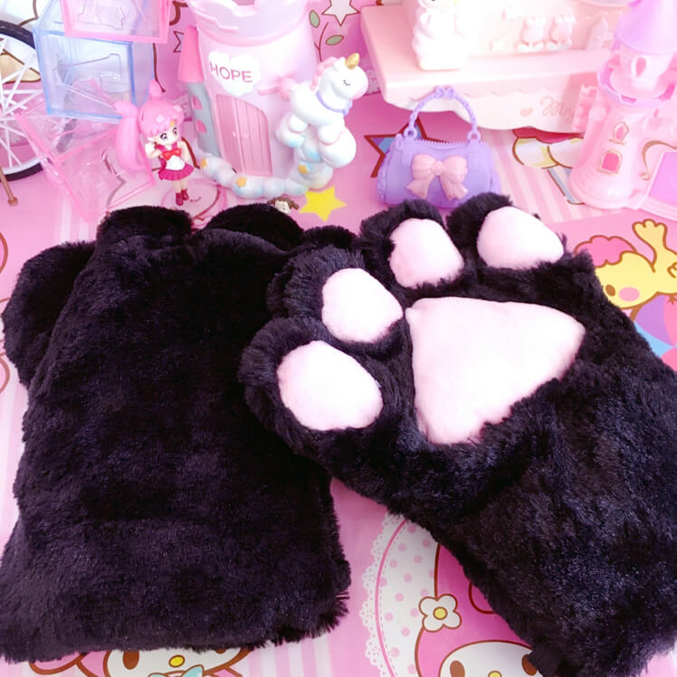 Plush Cat Claw Gloves