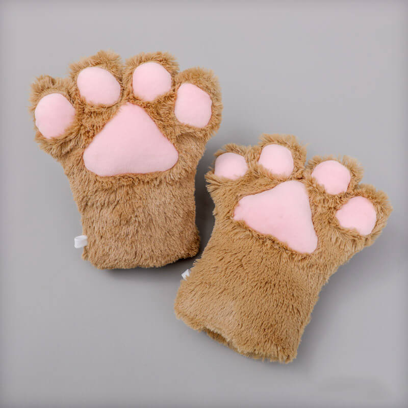 Plush Cat Claw Gloves