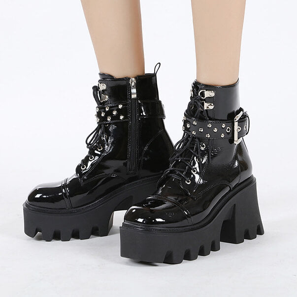 Rivet Buckle Boots