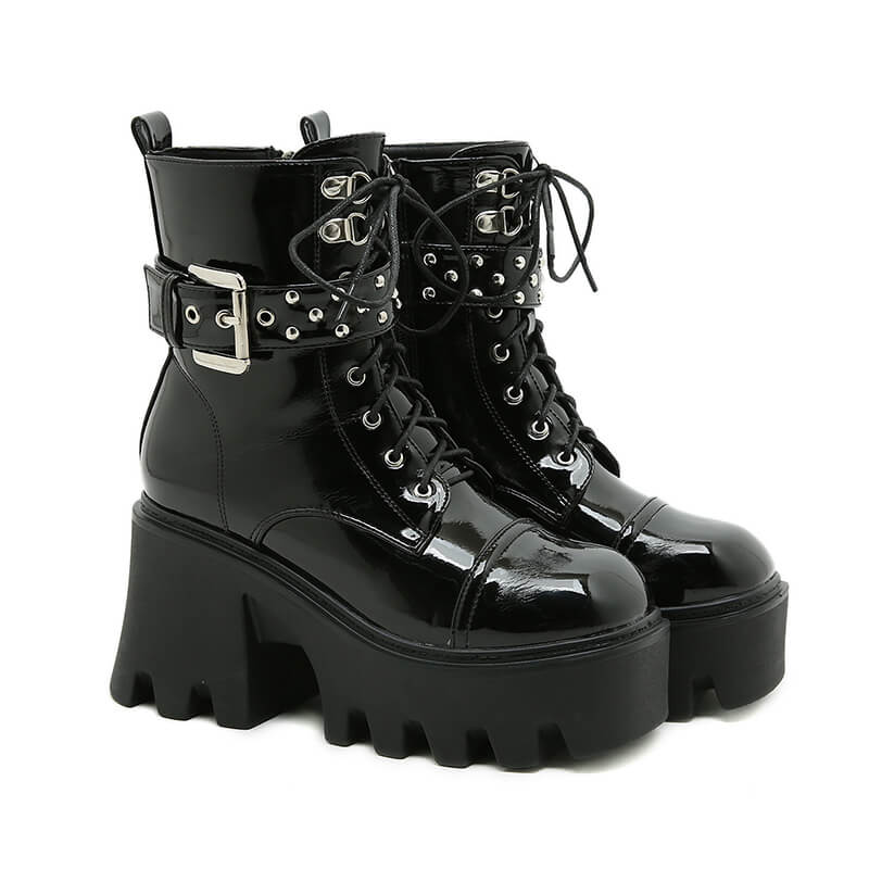 Rivet Buckle Boots