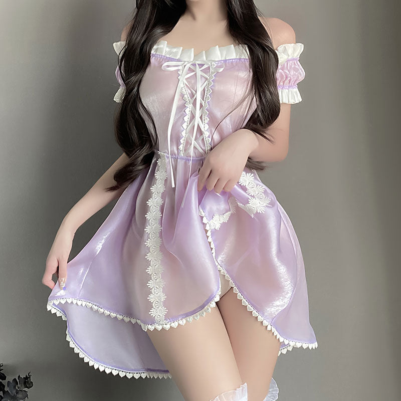 Purple Lace Flower Dress