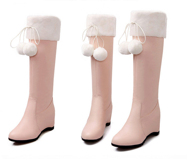 Pink/white Sweet Bow Heels Boots