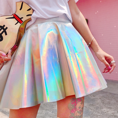 Harajuku Silver Tall Waist Skirt