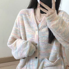 Rainbow Cardigan Pocket Coat