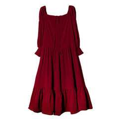 Retro Red Ruffle Dress