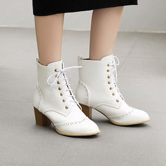 Retro Thick Heel Short Boots