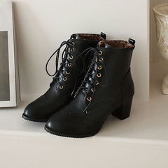 Retro Thick Heel Short Boots