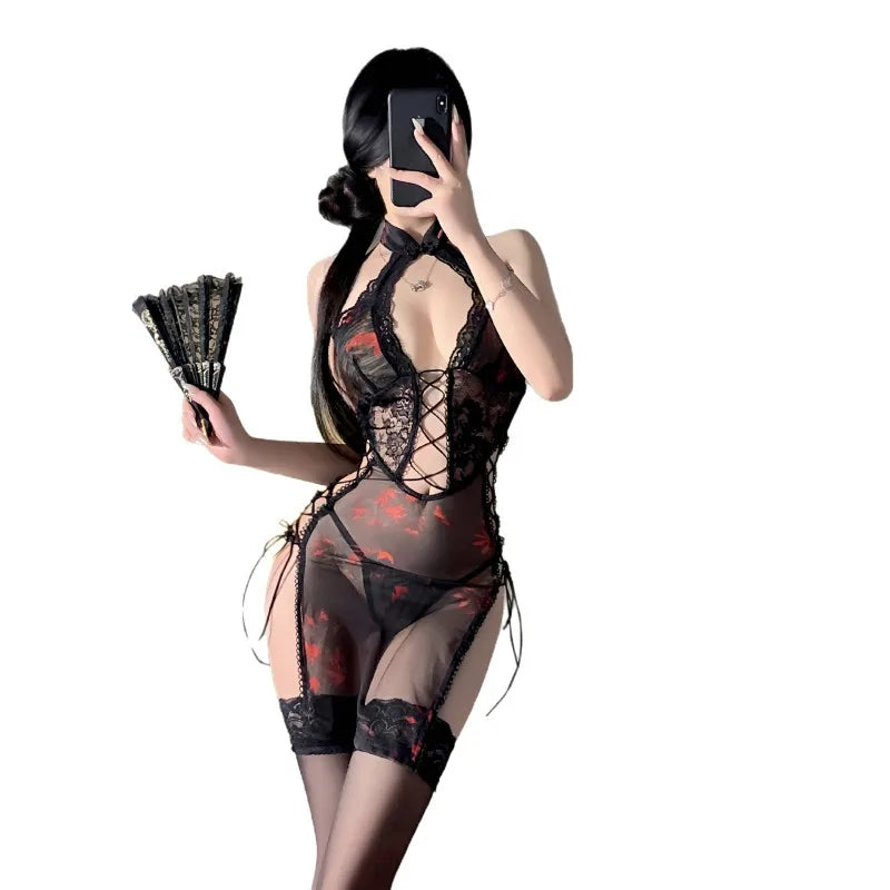 Lingerie Lingerie Party Cheongsam Cosplay Costume perspective Porn temptation