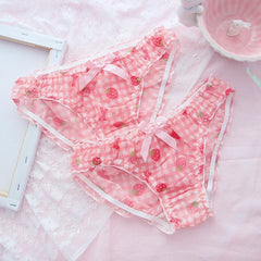 Cute School Strawberry Panties Lingerie