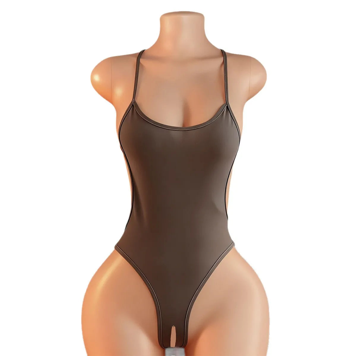 Adult Bodysuit Open Butt Seduction Lingerie Maid Costume Role Play Crotchless  Underwear