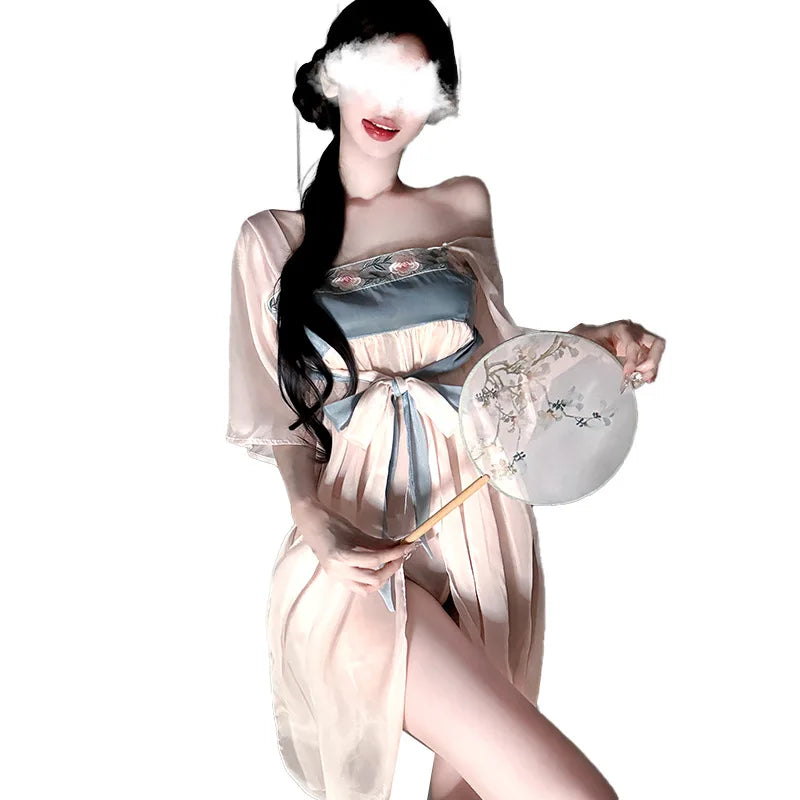 Lingerie Antique Style Chiffon Erotic Bellyband Cosplay Hanfu Seductive Charm Costume Tradition Pajamas