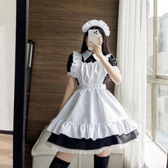 Gothic Lolita Maid Cosplay Costumes Plus Size Cosplay Halloween Animation Sweet Coffee Waitress Role Play