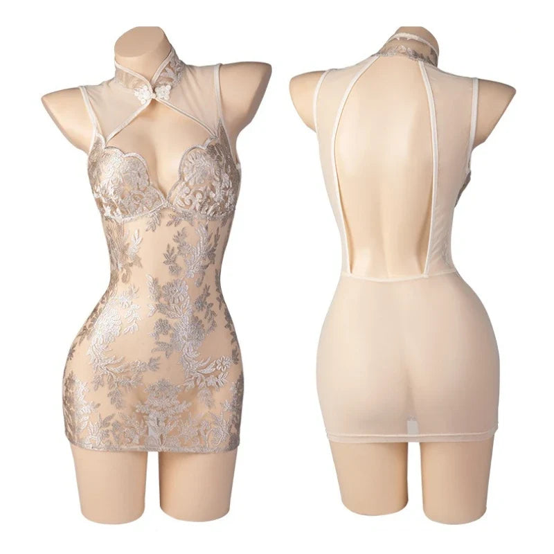 Mini Skirt Vintage Backless Party Traditional Improve Cheongsam Exotic Charm Costumes