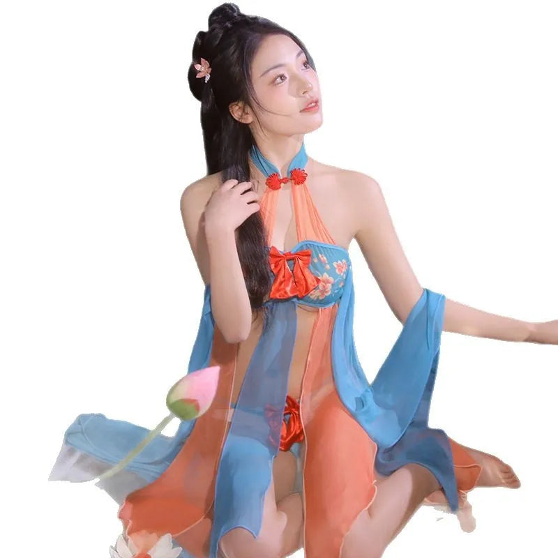 Erotic Hanfu Seductive Transparent Traditional Set
