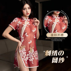 Perspective Cheongsam Lingerie Traditional Style Mini Erotic NightBaby Doll Porn