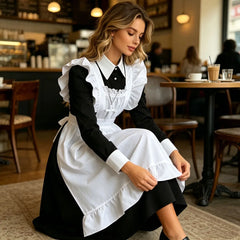 White Ruffle Apron Frilled Headband Kawai Cosplay Outfit