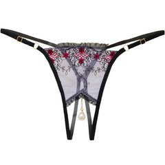 panties Open Crotch Pendant underwear erotic Transparent Lingerie Lace Pearl Crotchless Gstring sweet intimate