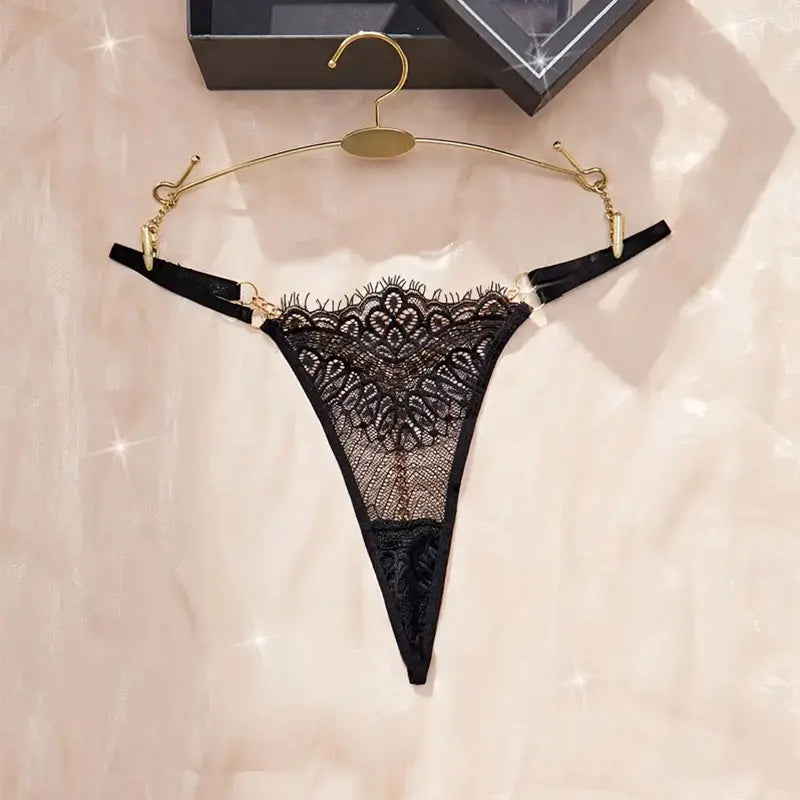 Chain Blacks Panties Beading Lingerie Female Underwear Low Waist G-string Bragas Mujer Lencería