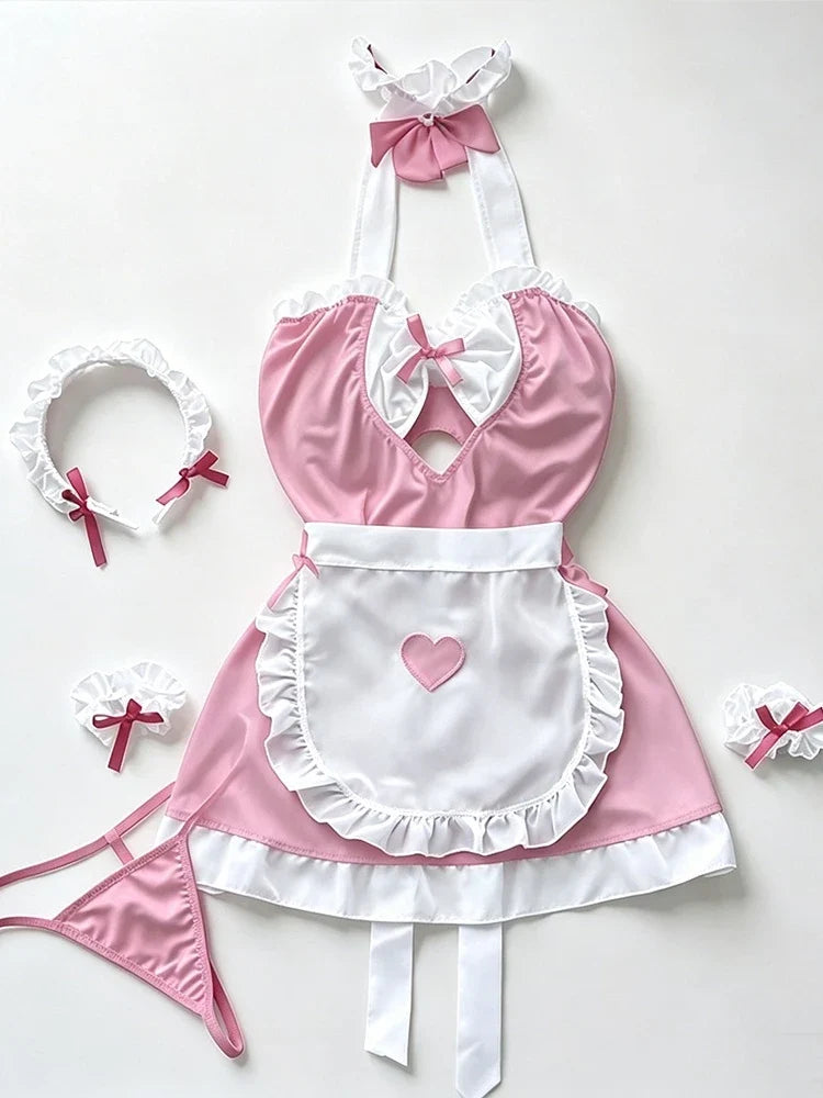 Light Blue Chiffon Princess Nightgown Sets Bow Decor Tiered Skirt Detachable Arm Cuffs Sweet Suspender Homewears