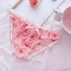 Cute School Strawberry Panties Lingerie