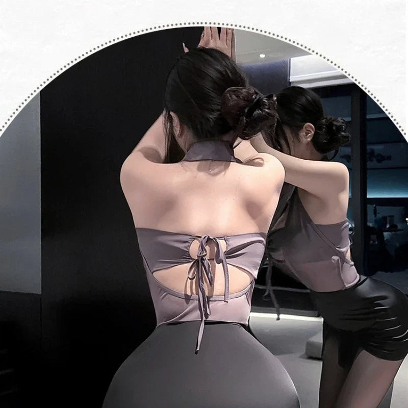 Secretary Roleplay Temptation Lingerie Short Skirt Hollowed Out Tight-fitting Wrap Hip Office Lady Cosplay