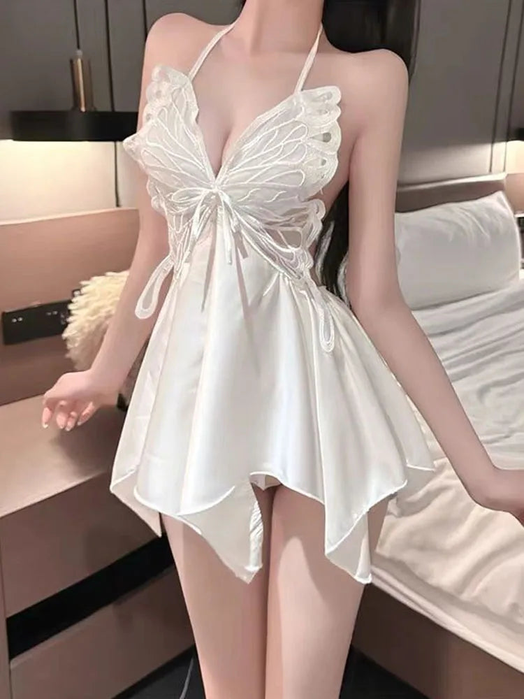 Mini Baby Doll Sleeveless Open Back Lingerie Sets
