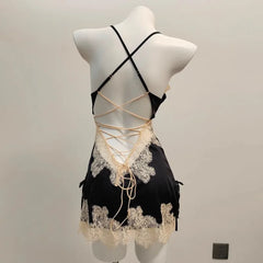Lace Beautiful Back Suspender Pajama Night Dress