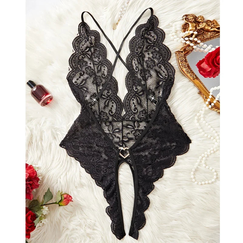 One Piece Transparent Bodysuit Pijamas Backless Suspender Underwear