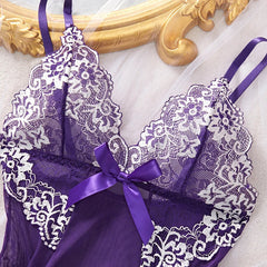 Purple Lace Nightgown Set