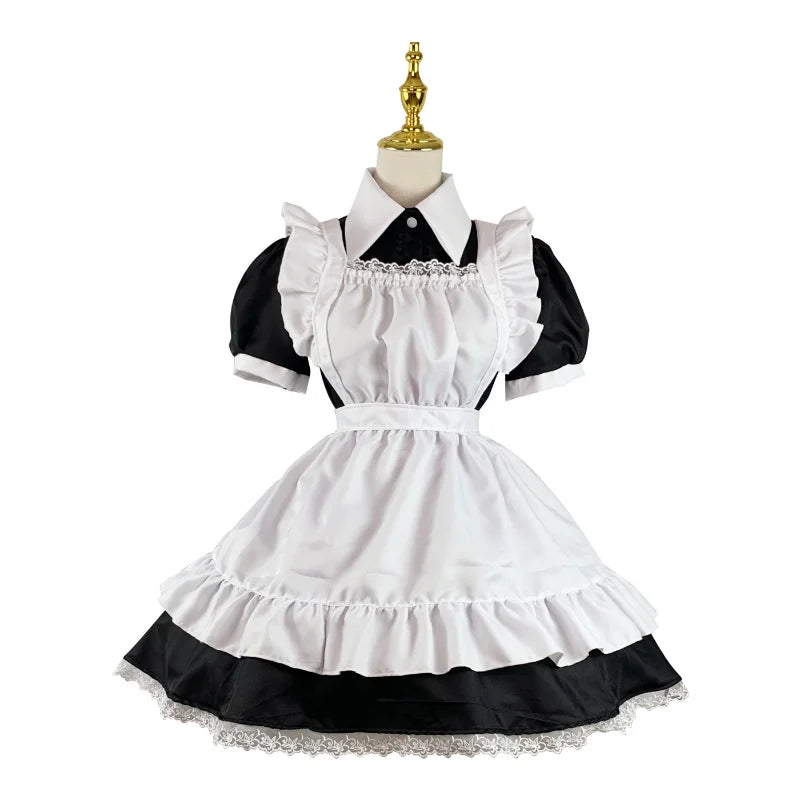 Gothic Lolita Maid Cosplay Costumes Plus Size Cosplay Halloween Animation Sweet Coffee Waitress Role Play